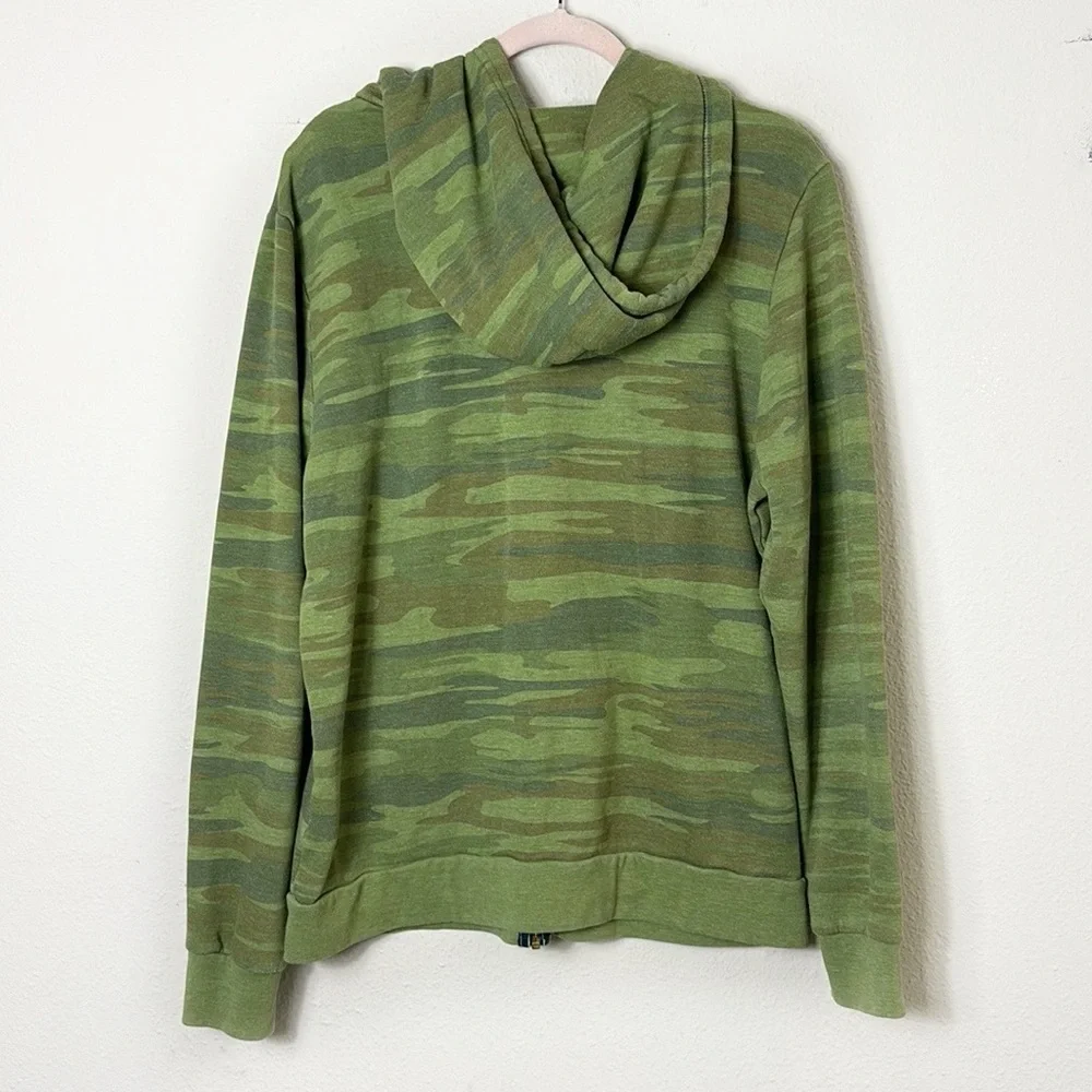 Aviator Nation 5 Stripe Camo Zip Hoodie Sweatshirt Green size XL - Picture 5 of 10